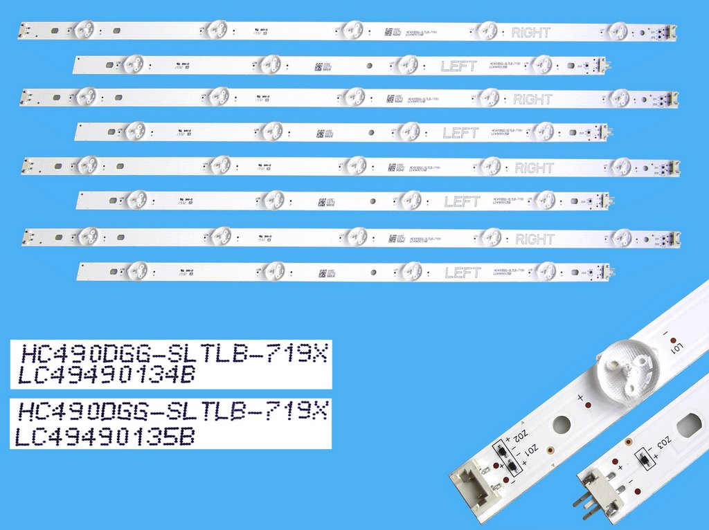 LED podsvit sada LG HC490DGG celkem 8 pásků / DLED TOTAL ARRAY HC490DGG-SLTLB / LC49490134A + LC49490135A