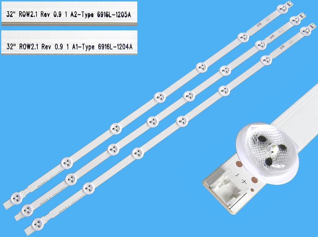 LED podsvit sada LG náhrada AGF78399301AL celkem 3 pásky 630mm / DLED TOTAL ARRAY AGF78399201AL / 6916L-1204A + 6916L-1205A