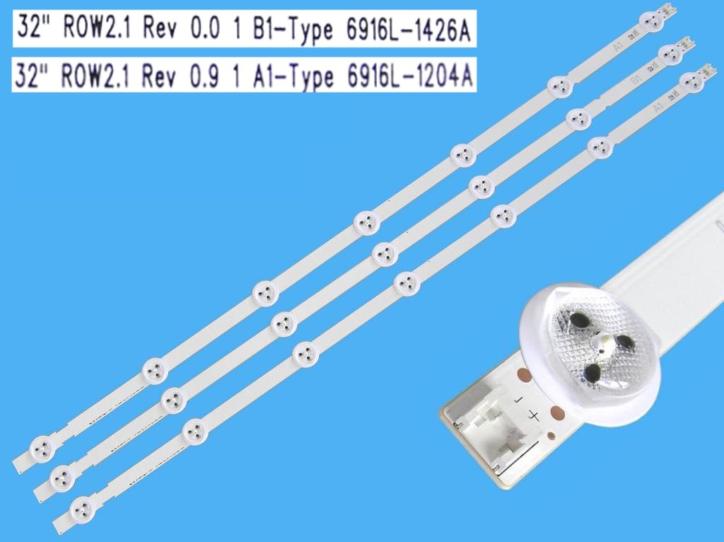 LED podsvit sada LG náhrada AGF78399601AL celkem 3 pásky 630mm / DLED TOTAL ARRAY AGF78399601AL / 6916L-1204A + 6916L-1426A