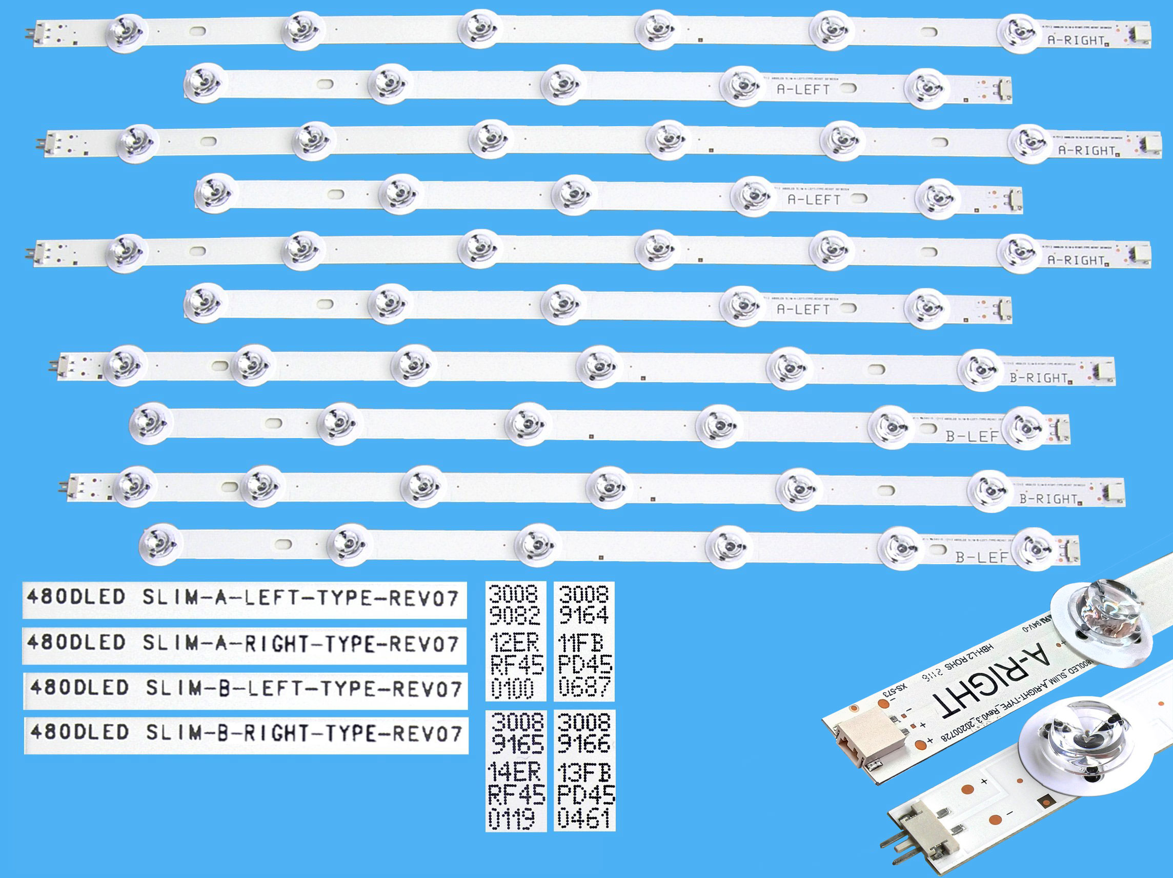 LED podsvit sada Panasonic 48Slim 12 pásků / DLED TOTAL ARRAY 480DLED_SLIM REV07 / 30089082 + 30089164 + 30089165 + 30089166