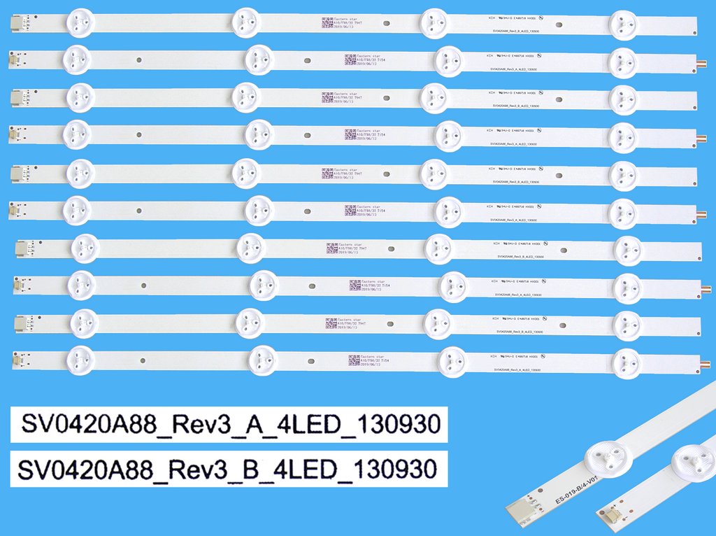 LED podsvit sada Panasonic celkem 10 pásků SV0420A88 4LED / LED BAAR SVV0420A88_Rev3_A_4LED_130930 + SVV0420A88_Rev3_B_4LED_130930