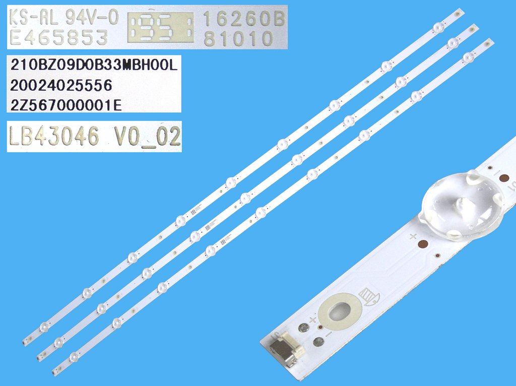 LED podsvit sada Philips 210BZ09D0B33MBH00L celkem 3 pásky 840mm / DLED TOTAL ARRAY 705TLB43B33MBH00L / LB43046 V0_02