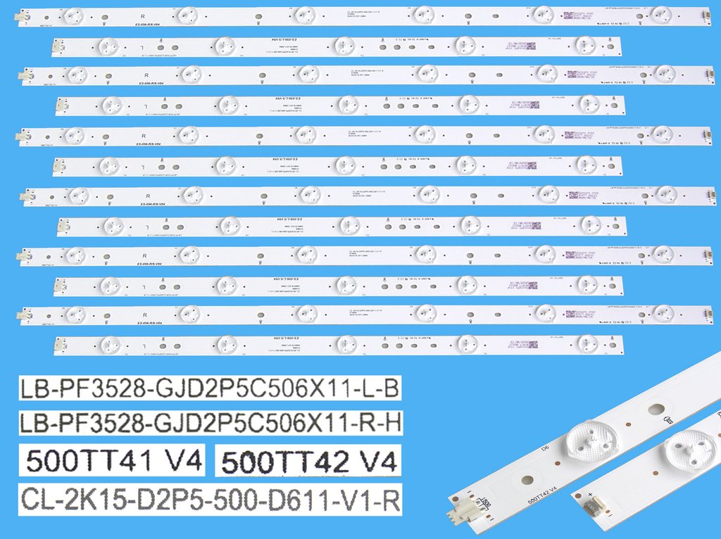 LED podsvit sada Philips 500TT25V5 + 500TT26V5 / D-LED Backlight 1002mm LB50026 V4_00 + LB50026 V3_00 / 705TLB50B337DL00L