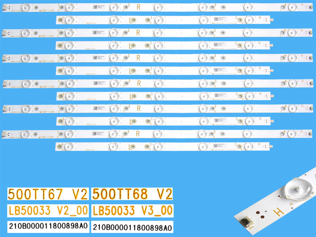 LED podsvit sada Philips 500TT67V2 + 500TT68V2 celkem 12 pásků / LED Backlight Array náhrada 500TT67V2 + 500TT68V2 / SX-11800730A
