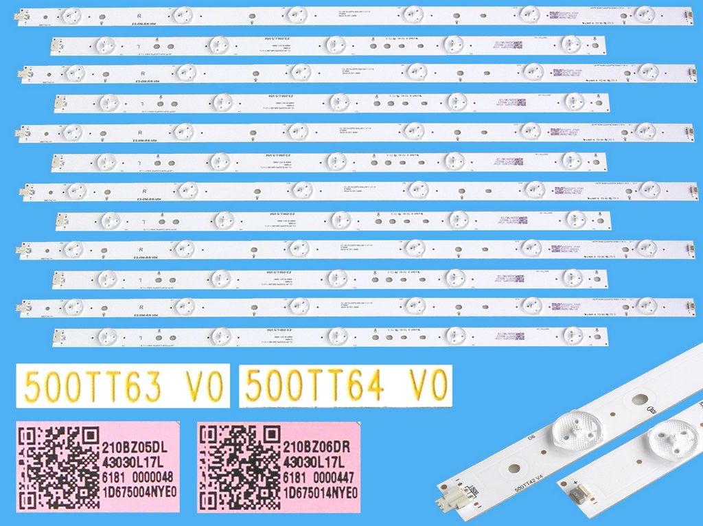 LED podsvit sada Philips náhrada 705TLB50B337DL00L celkem 12 pásků / DLED TOTAL ARRAY 996592003767 / 500TT41V4 + 500TT42V4 / CL-2K15-D2P5-500-D611-V1