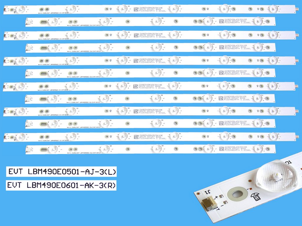 LED podsvit sada Philips náhrada LBM490M0601 celkem 12 pásků / DLED TOTAL ARRAY GJ-2K16-490 / LBM490E0501 + LBM490E0601 /
