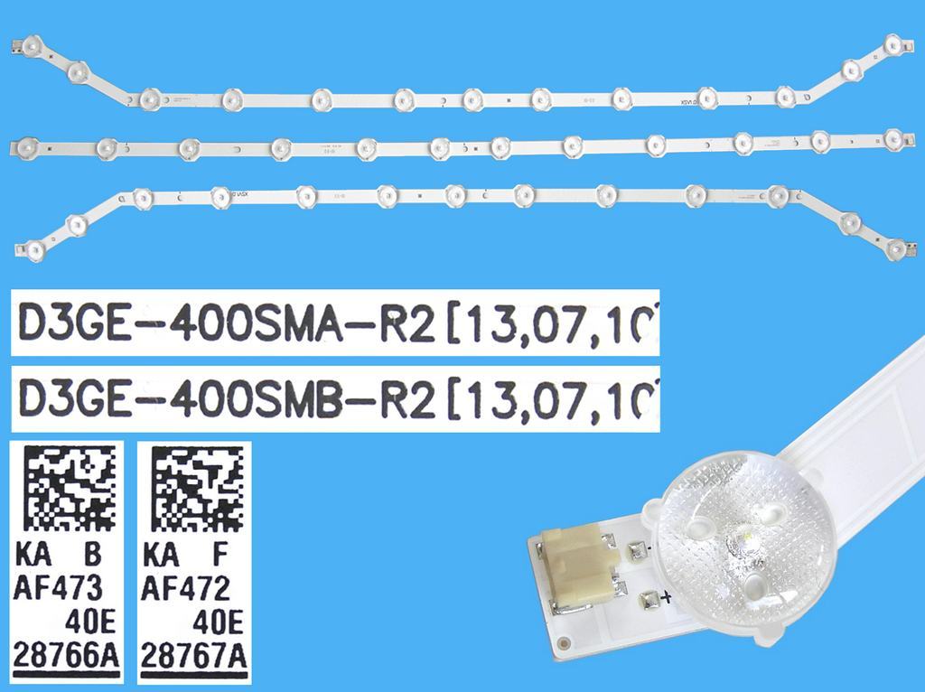 LED podsvit sada Samsung 40H celkem 3 pásky 760mm / D-LED 2ks type-A D3GE-400SMA-R2 + 1ks type-B D3GE-400SMB-R2 / BN96-28766A + BN96-28767A