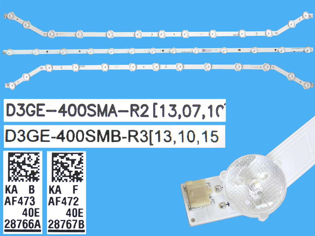 LED podsvit sada Samsung 40H celkem 3 pásky 760mm / D-LED 2ks type-A D3GE-400SMA-R2 + 1ks type-B D3GE-400SMB-R3 / BN96-28766A + BN96-28767B
