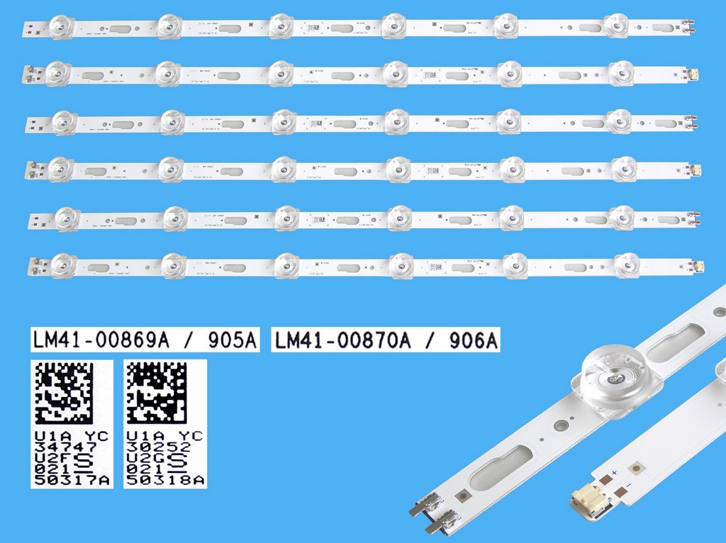 LED podsvit sada Samsung 50TU7172 celkem 6 kusů / LED Backlight LM41-00869 + LM41-00870 / BN96-50317A + BN96-50318A náhradní výrobce