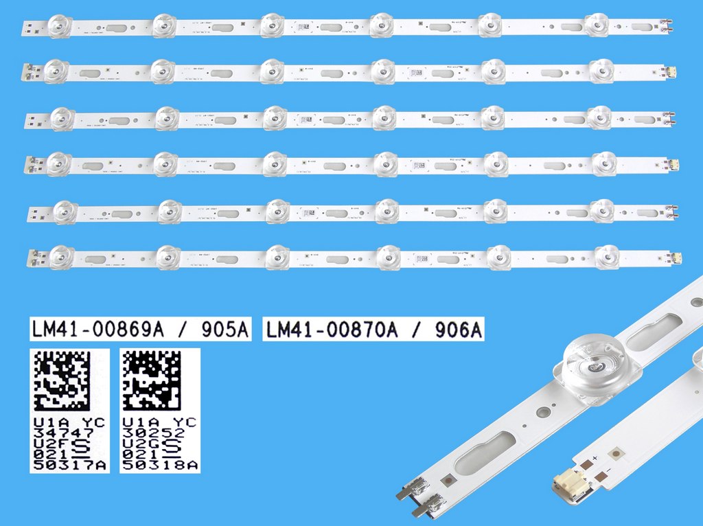 LED podsvit sada Samsung 50TU7172 celkem 6 kusů / LED Backlight  LM41-00869 + LM41-00870 / BN96-50317A + BN96-50318A náhradní výrobce