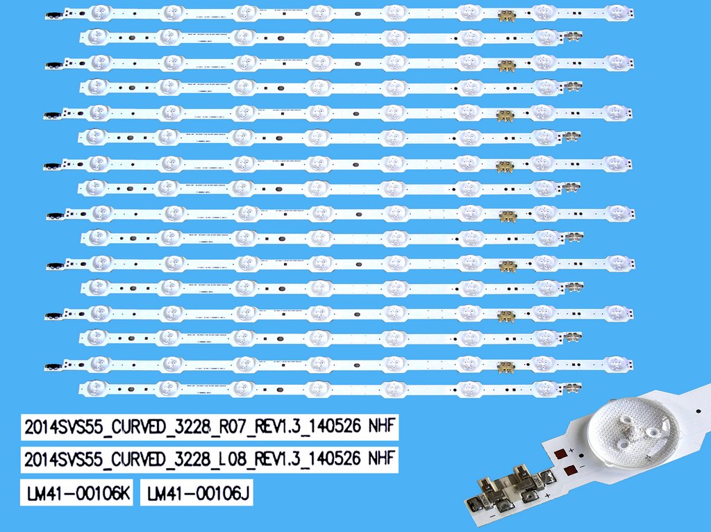 LED podsvit sada Samsung 55" Curved celkem 16 pásků / LED Backlight BN96-33493A + BN96-33494A / LM41-00106J + LM41-00106K / 2014SVS55_CURVED_3228