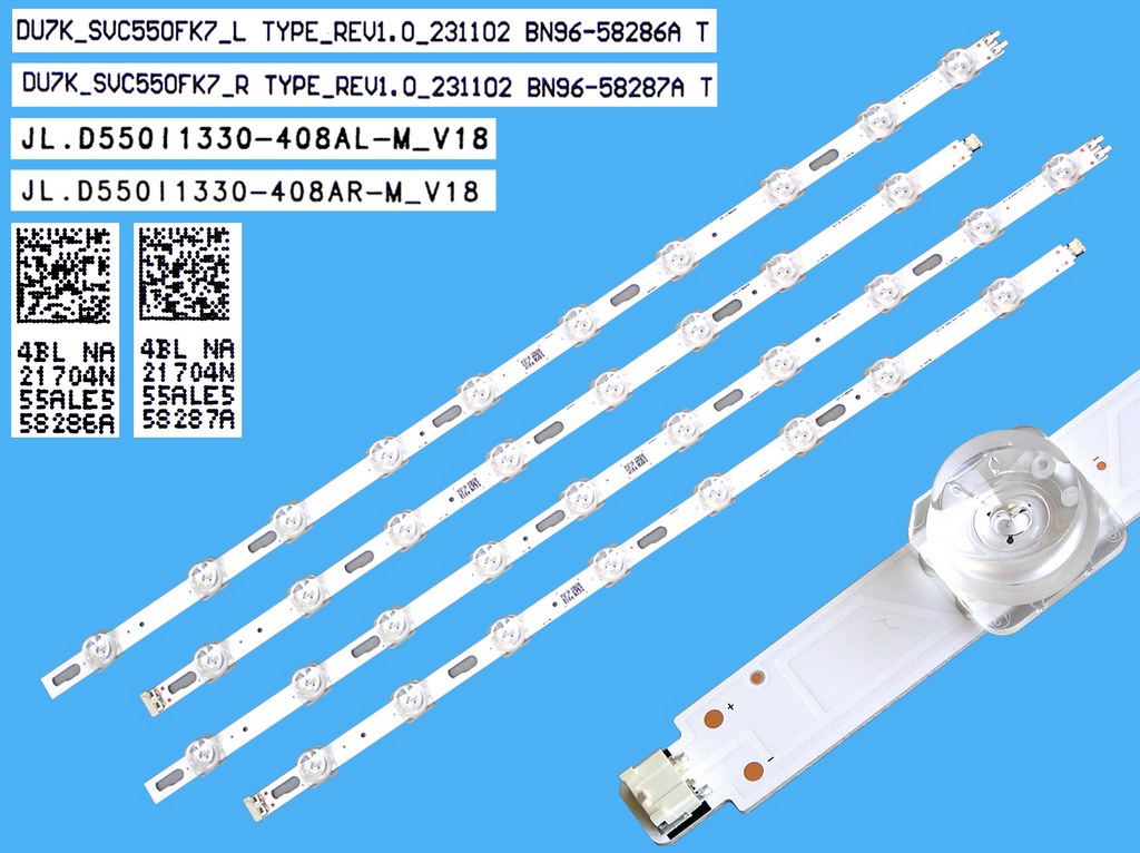 LED podsvit sada Samsung 55DU70 celkem 4 kusy   / LED Backlight 1070mm - JL.D550I1330-408AL-M_V18  + JL.D550I1330-408AR-M_V18 / BN96-58286A + BN96-58287A / DU7K_SVC550FK7_L TYPE_REV1.0_231102 + DU7K_SVC550FK7_R TYPE_REV1.0 