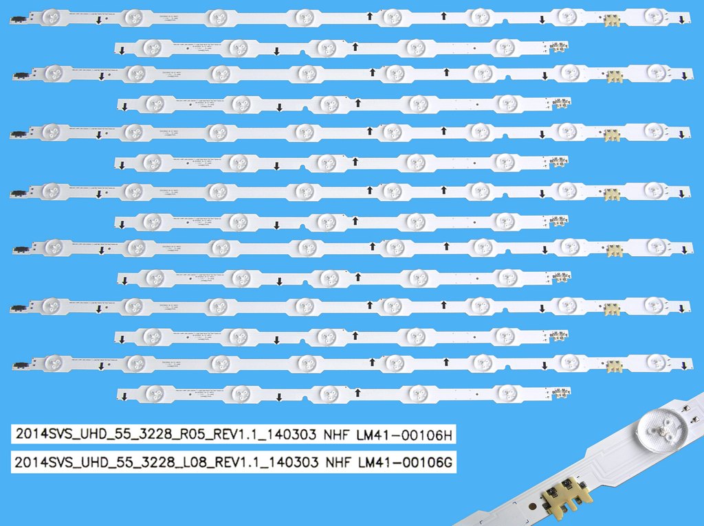LED podsvit sada Samsung 55HU69 celkem 14 pásků / LED ARRAY BACKLIGHT BN96-32182A + BN96-32183A / LM41-00106G + LM41-00106H