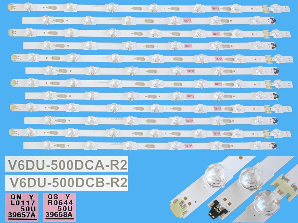 LED podsvit sada Samsung BN96-39657A + BN96-39658A náhrad, celkem 12 pásků / LED Backlight V6DU-500DCA-R2 + V6DU-500DCB-R2