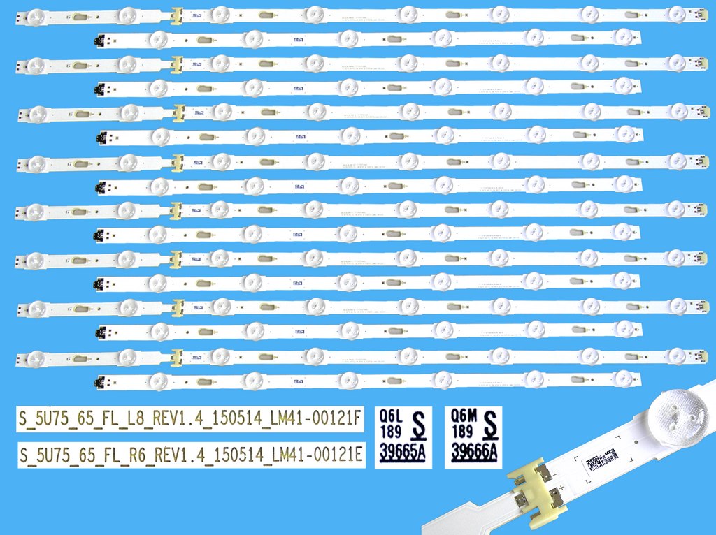 LED podsvit sada Samsung BN96-39665A + BN96-39666A náhrada, celkem 16 pásků / LED Backlight 1348mm  LM41-00121E + LM41-00121F