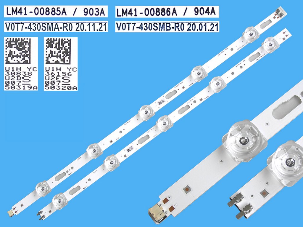 LED podsvit sada Samsung BN96-50319A + BN96-50320A / LED Backlight 805mm - 10 D-LED LM41-00885A + LM41-00886A / V07T-430SMA-R0 + V07T-430SMB-R0