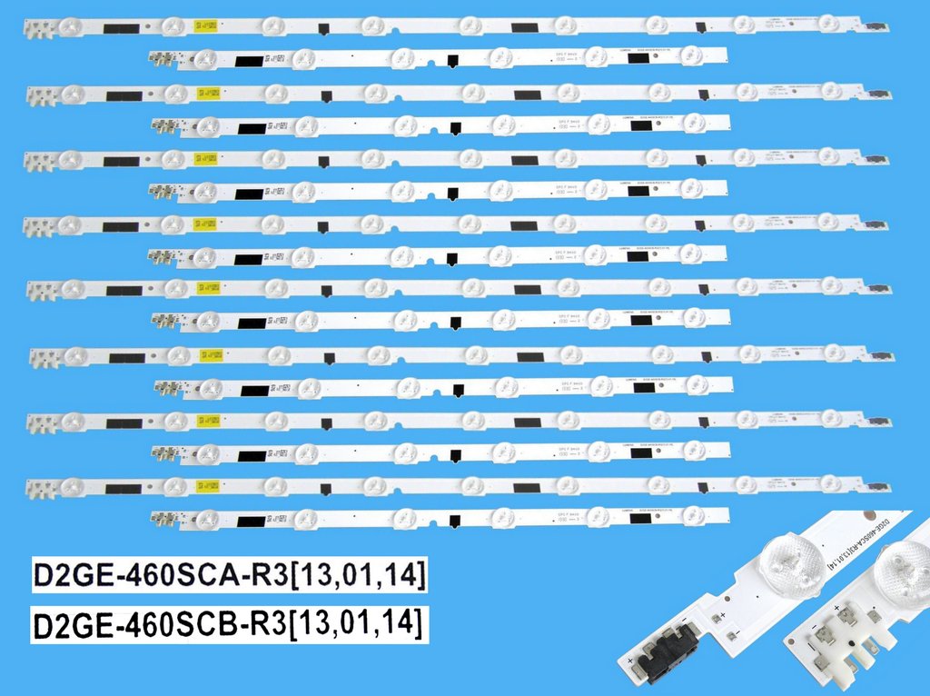 LED podsvit sada Samsung D2GE-460SCA celkem 16 pásků / LED Backlight D2GE-460SCB-R3 + D2GE-460SCB / BN96-25303A + BN96-25309A