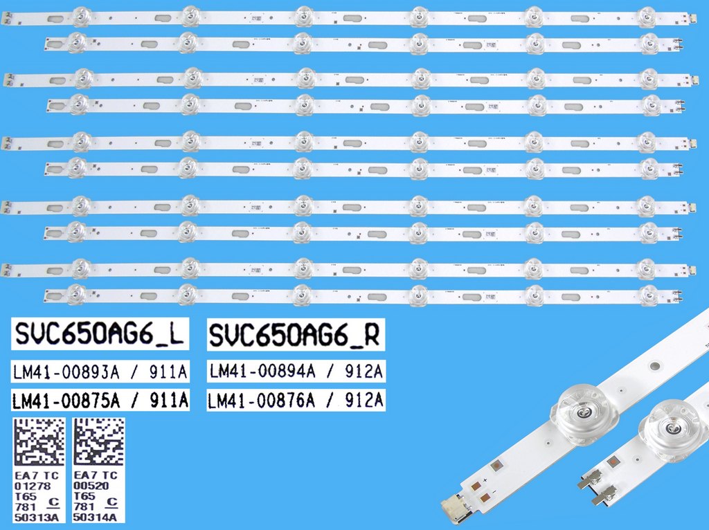 LED podsvit sada Samsung SVC650AG6 celkem 10 pásků   / LED Backlight 1304mm -  SVC650AG6_L + SVC650AG6_R / LM41-00893A/911A + LM41-00894A/912A / LM41-00875A/911A + LM41-00876A/912A /  BN96-50313A + BN96-50314A