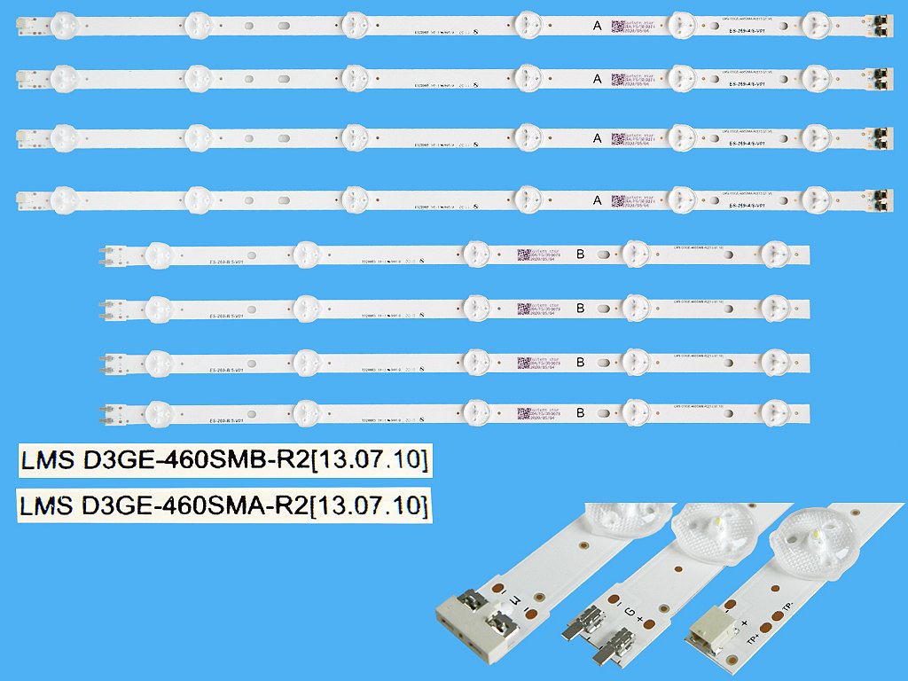 LED podsvit sada Samsung celekm 8 pásků, 11 LED BN96-28768A + BN96-28769A / LED Backlight 896mm - 11 D-LED D3GE-460SMB-R1 + D3GE-460SMB-R2