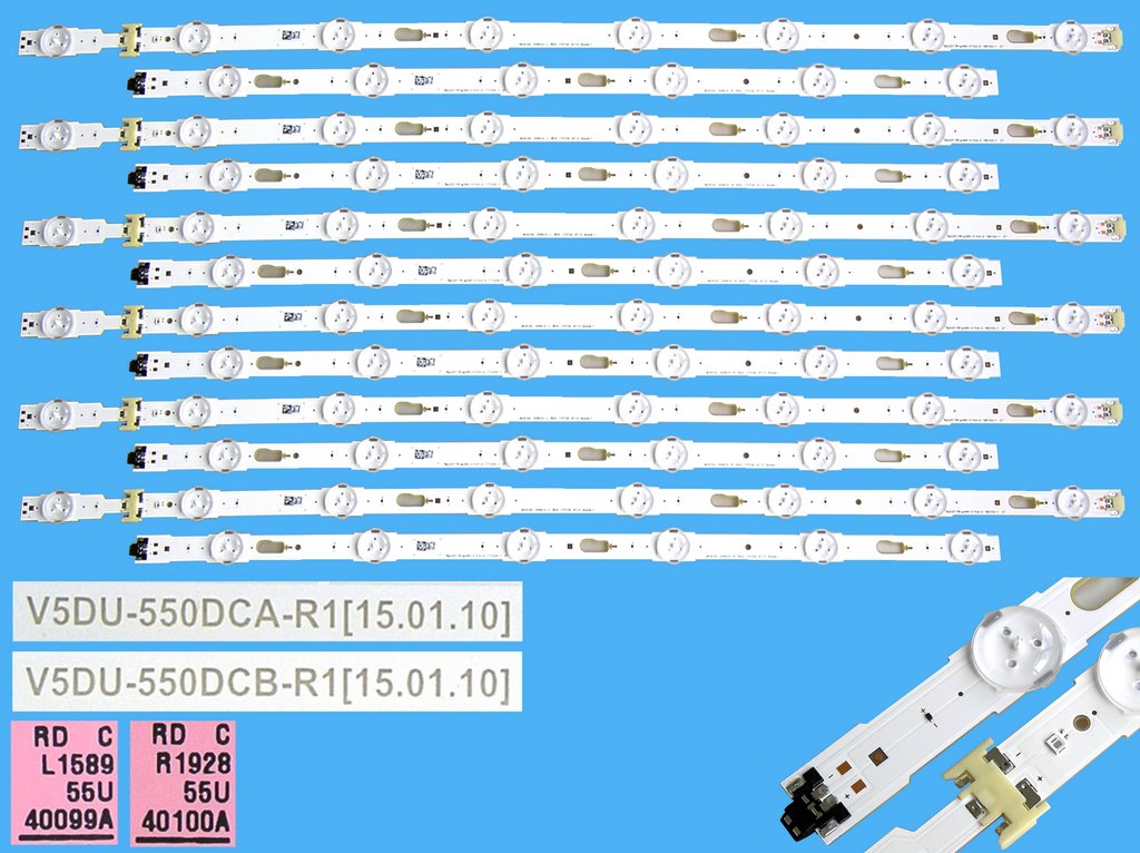 LED podsvit sada Samsung celkem 12 kusů/ LED Backlight BN96-40099A + BN96-40100A / BN96-34797AA + BN96-34798A / V5DU-550DCA-R1 + V5DU-550DCB-R1 / S_5U75_55_FL_R6 + S_5U75_55_FL_L8 / LM41-00136A + LM41-00135A