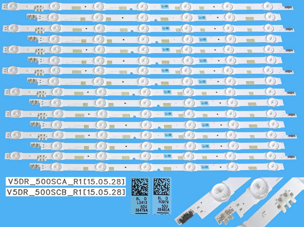 LED podsvit sada Samsung celkem 16 pásků 8L + 8R, 13LED BN96-38479A + BN96-38480A / LED Backlight 1025mm - 13 D-LED BN9638479A + BN9638480A / V5DR-500SC