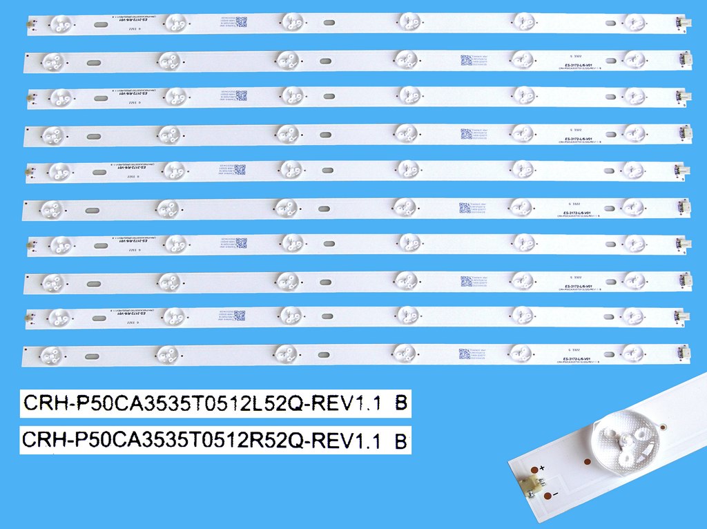 LED podsvit sada Sharp 50CXG CRH-P50CA3535 celkem 10 pásků / DLED TOTAL ARRAY CRH-P50CA3535T0512L52Q-Rev1.1B + CRH-P50CA3535T0512R52Q-Rev1.1B