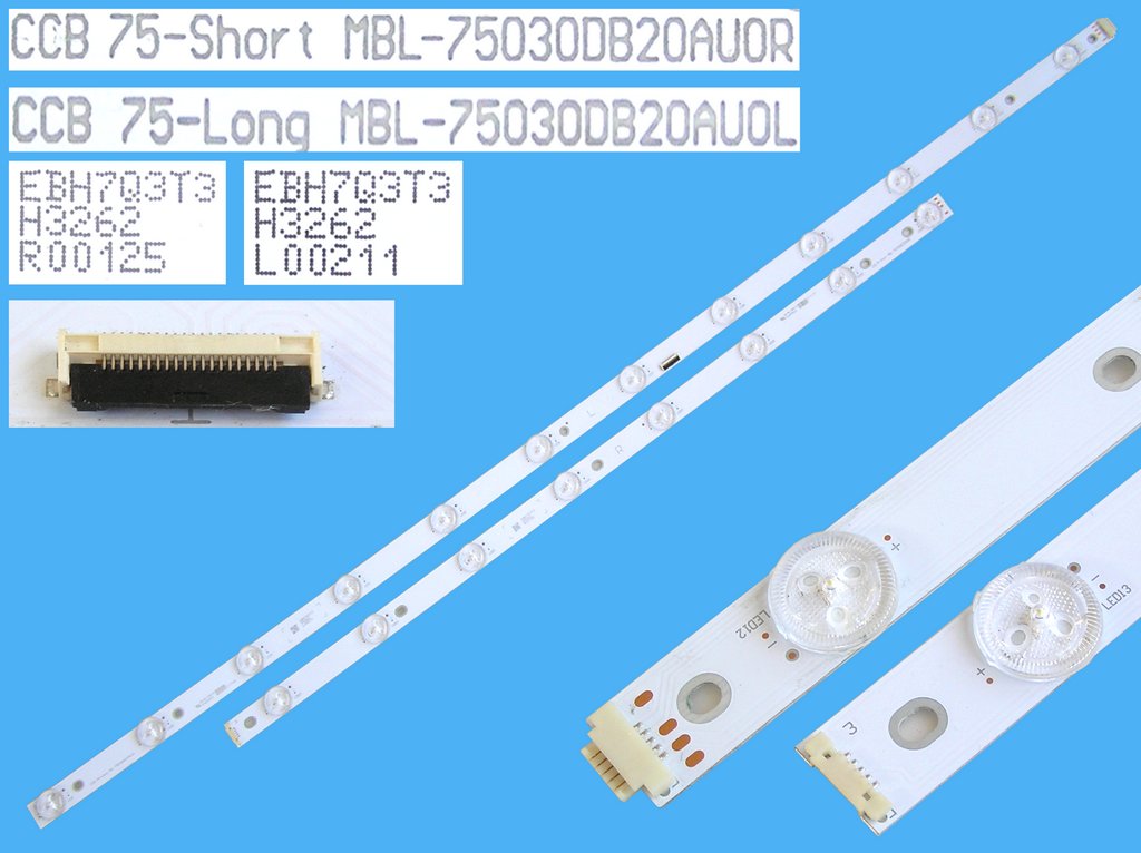 LED podsvit sada Sony 1530mm CCB75Short + CCB75Long / LED Backlight 1530mm 20 D-LED MBL75030DB20AUOR + MBL75030DB20AUOL