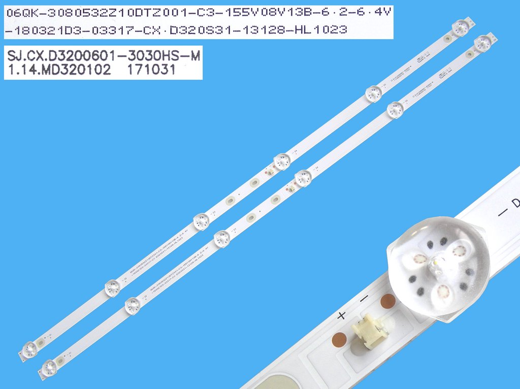 LED podsvit sada TV32" - A celkem 2 pásky 575mm / DLED TOTAL ARRAY SJ.CX.D3200601-3030HS-M 