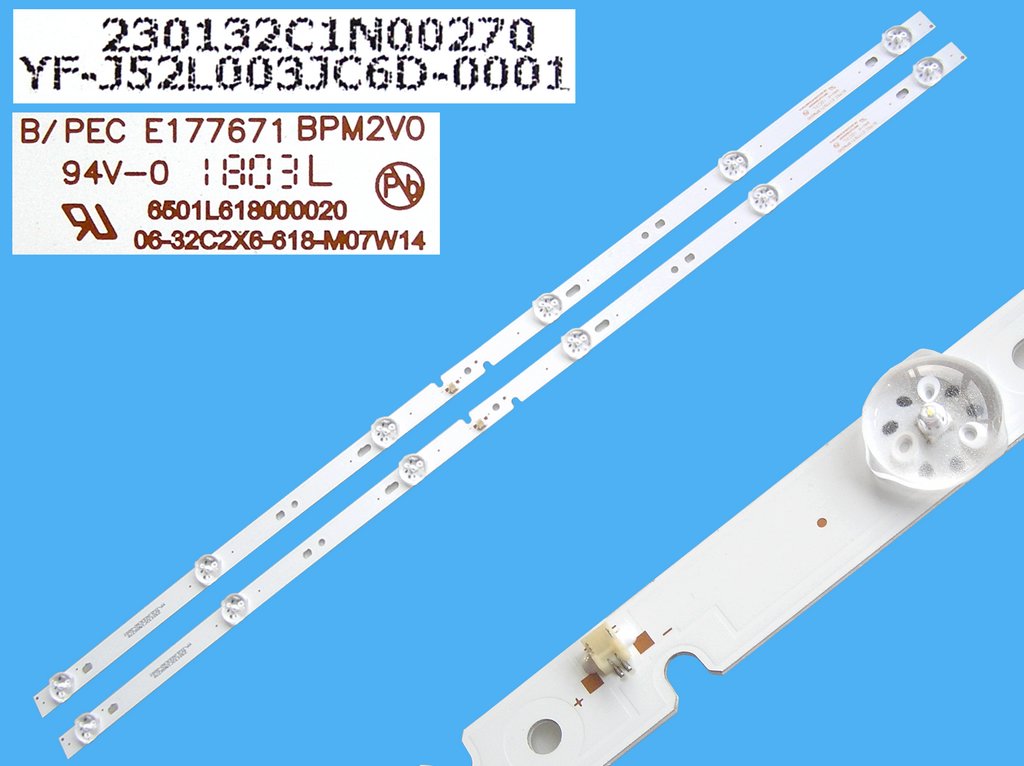 LED podsvit sada TV32" - C celkem 2 pásky 618mm / DLED TOTAL ARRAY 650L618000020 / 06-32C2X6-618-M07W14 / JL.D32061330-032BS-M