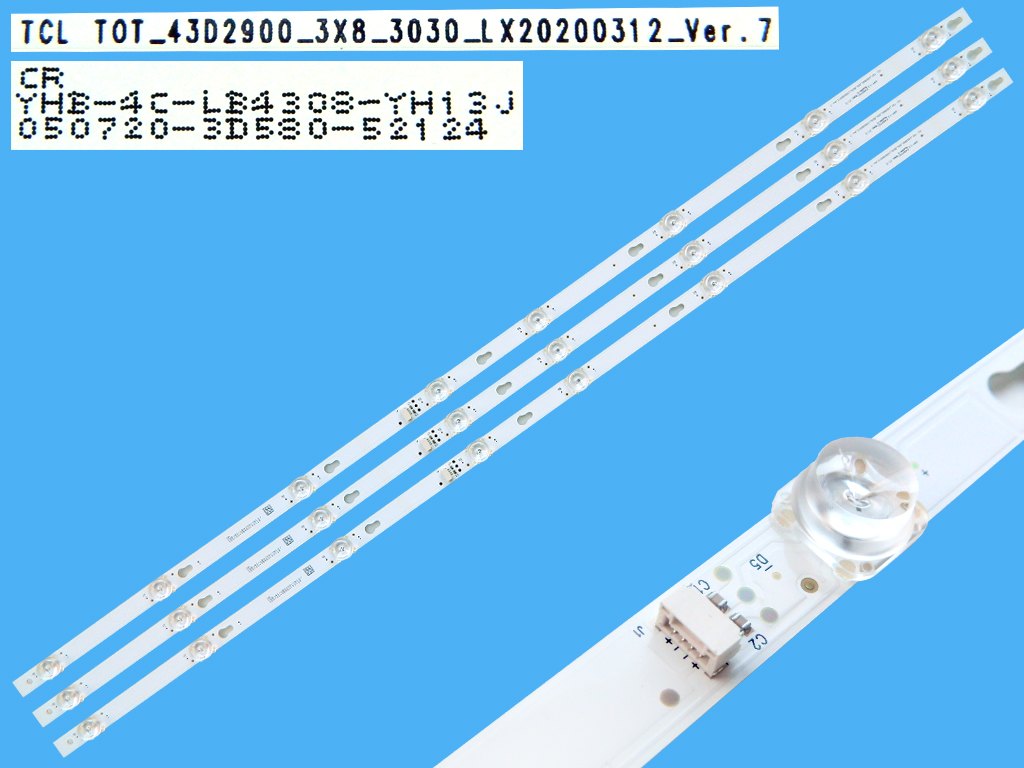 LED podsvit sada Thomson 43D2900 celkem 3 pásky 780mm 8LED / DLED TOTAL ARRAY  4C-LB4308-YH13J / TOT_43D2900-3x8-3030_LX20200312_Ver.7  náhradní výrobce
