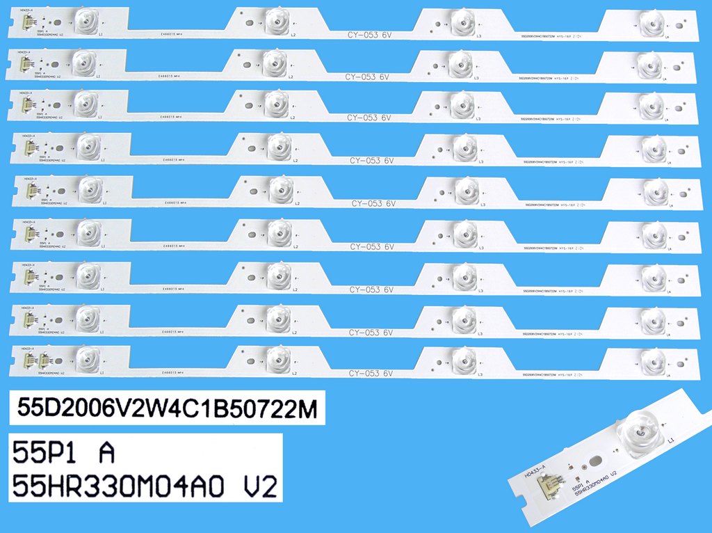 LED podsvit sada Thomson 55HR330M04 celkem 9 páskú / DLED TOTAL ARRAY 55P1A 55HR330M04A + 55P1B 55HR330M04B / 55D2006V2W4C1B50722M + 55D2006V2W2C1Bx2-50722M