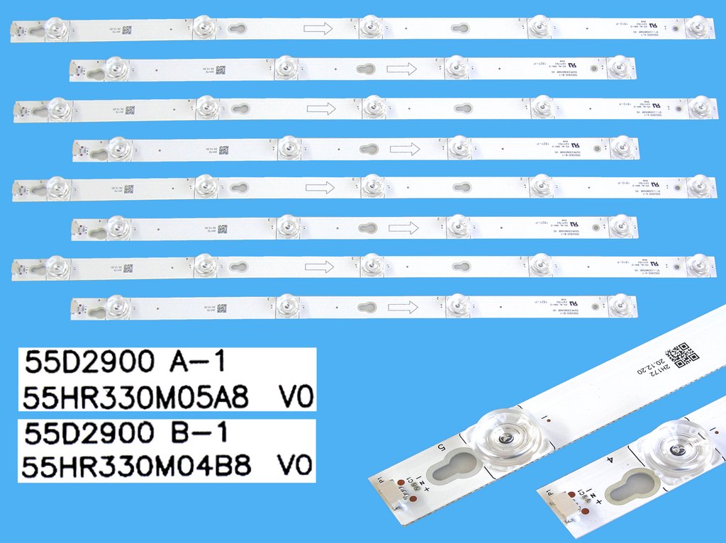 LED podsvit sada Thomson TOT-55D2900 celkem 8 pásků / DLED TOTAL ARRAY YHA-4C-LB5504-YH07J + YHA-4C-LB5505-YH07J / 55HR330M05A8 V0 + 55HR330M04B8 V00