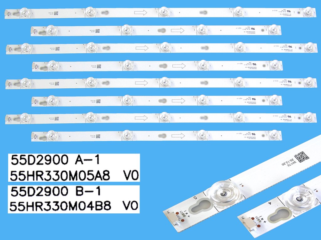 LED podsvit sada Thomson TOT-55D2900  celkem 8 pásků / DLED TOTAL ARRAY YHA-4C-LB5504-YH07J + YHA-4C-LB5505-YH07J / 55HR330M05A8 V0 + 55HR330M04B8 V00