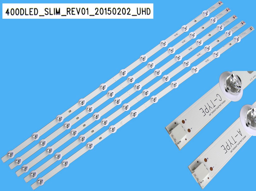 LED podsvit sada Vestel 23339336 celkem 5 pásků 790mm po 10LED / DLED Backlight 790mm 400DLED-SLIM-REV01 / 30090136 + 30080138
