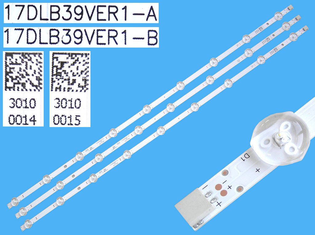LED podsvit sada vestel 17DLB39VER1 celkem 3 pásky 727mm / D-LED BAR. 39" 23588759 17DLB39VER1-A 30100014 + 17DLB39VER1-B 30100015