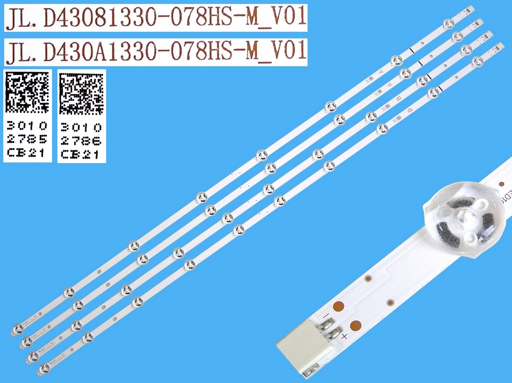 LED podsvit sada vestel 23518707 43" celkem 4 pásky 840mm / D-LED BAR. VESTEL 43"FHD JL.D43081330-078HS-M_V01 / 30102785 + JL.D430A1330-078HS-M_V01 / 30102786