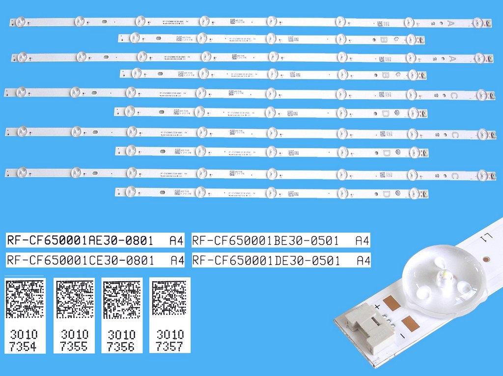 LED podsvit sada vestel RF-CF650001 celkem 10 pásků / D-LED backlight 65" 30107354 + 30107355 + 30107356 + 30107357