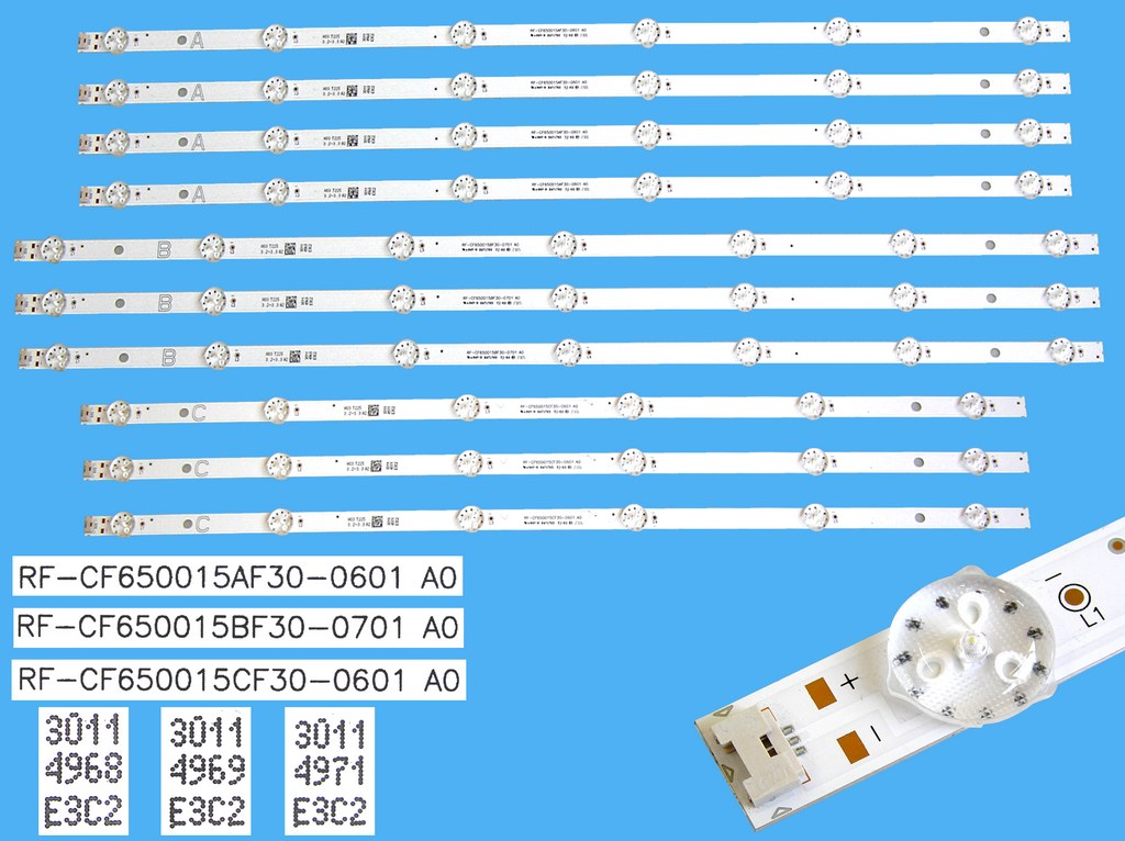 LED podsvit sada vestel RF-CF650015 celkem 10 pásků / D-LED backlight 65" 30114968 + 30114969 + 30114971
