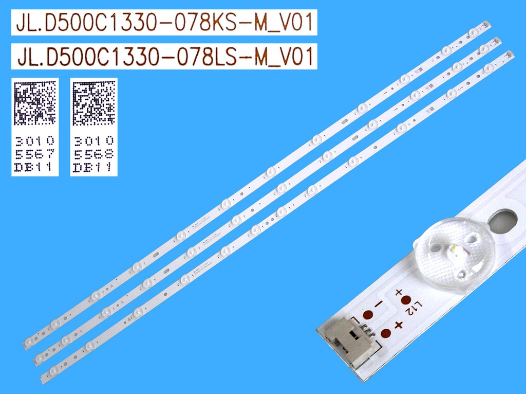 LED podsvit sada vestel celkem 3 pásky 907mm / D-LED backlight 50" 30105567 + 30105568 / JL.D500C1330-078KS-M_V01 + JL.D500C1330-078LS-M_V01