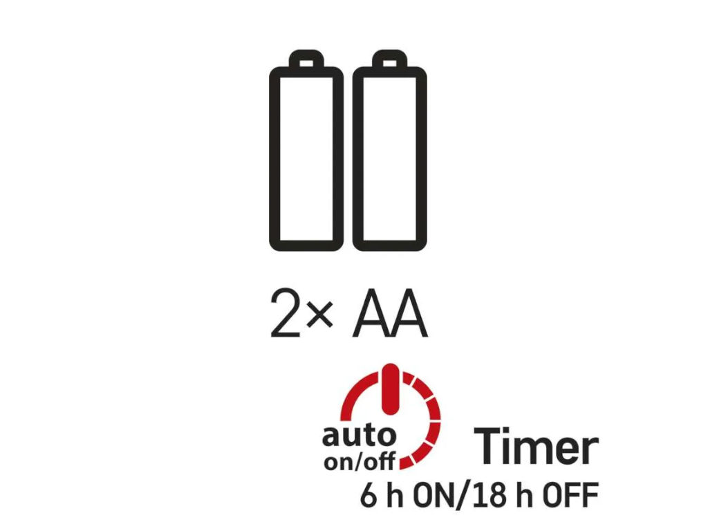 LED vánoční nano řetěz, 1,9 m, 2x AA, vnitřní, multicolor, časovač