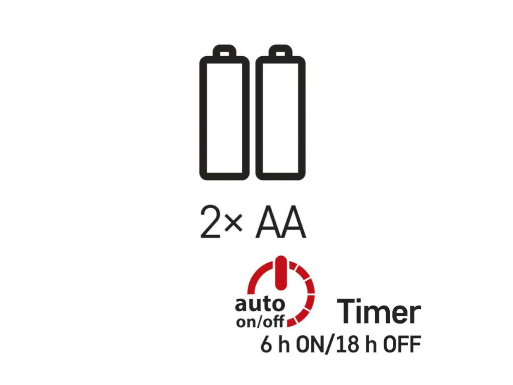 LED vánoční nano řetěz měděný, 0,9 m, 2x AA, vnitřní, teplá bílá, časovač