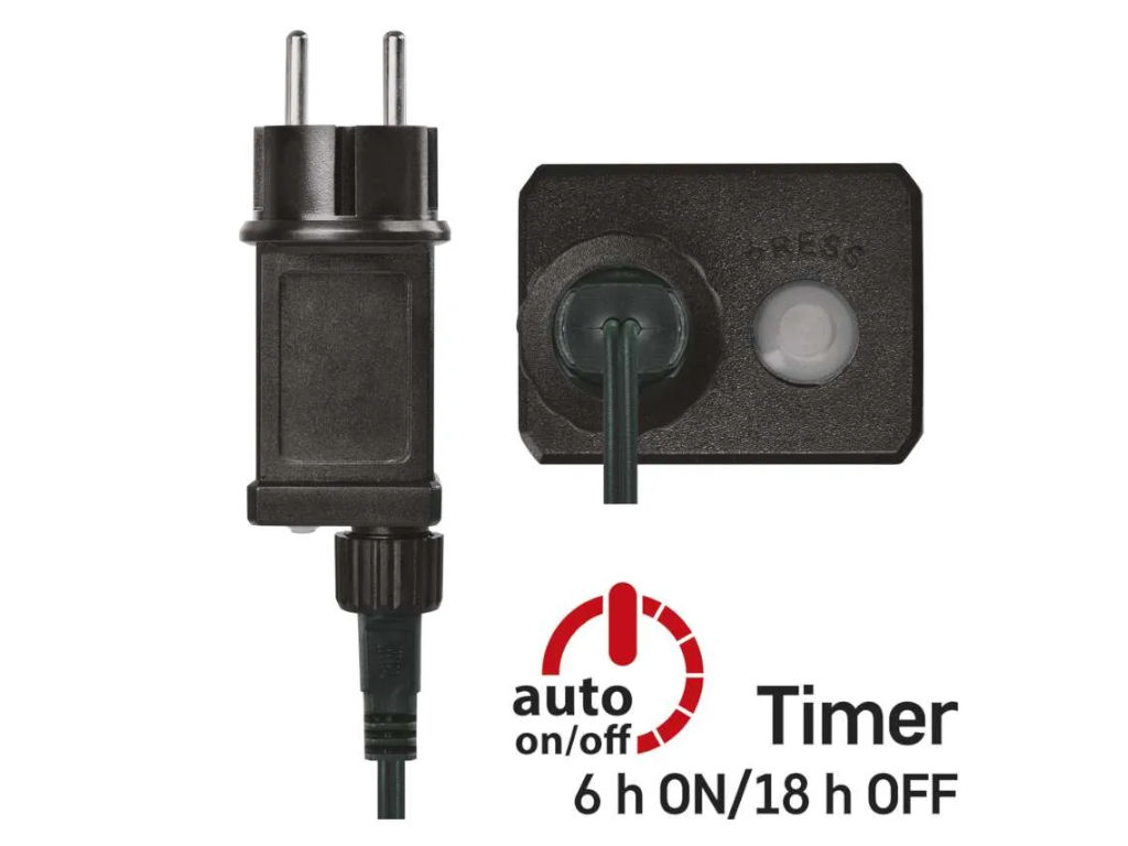 LED vánoční řetěz, 8 m, venkovní i vnitřní, teplá/studená bílá, časovač