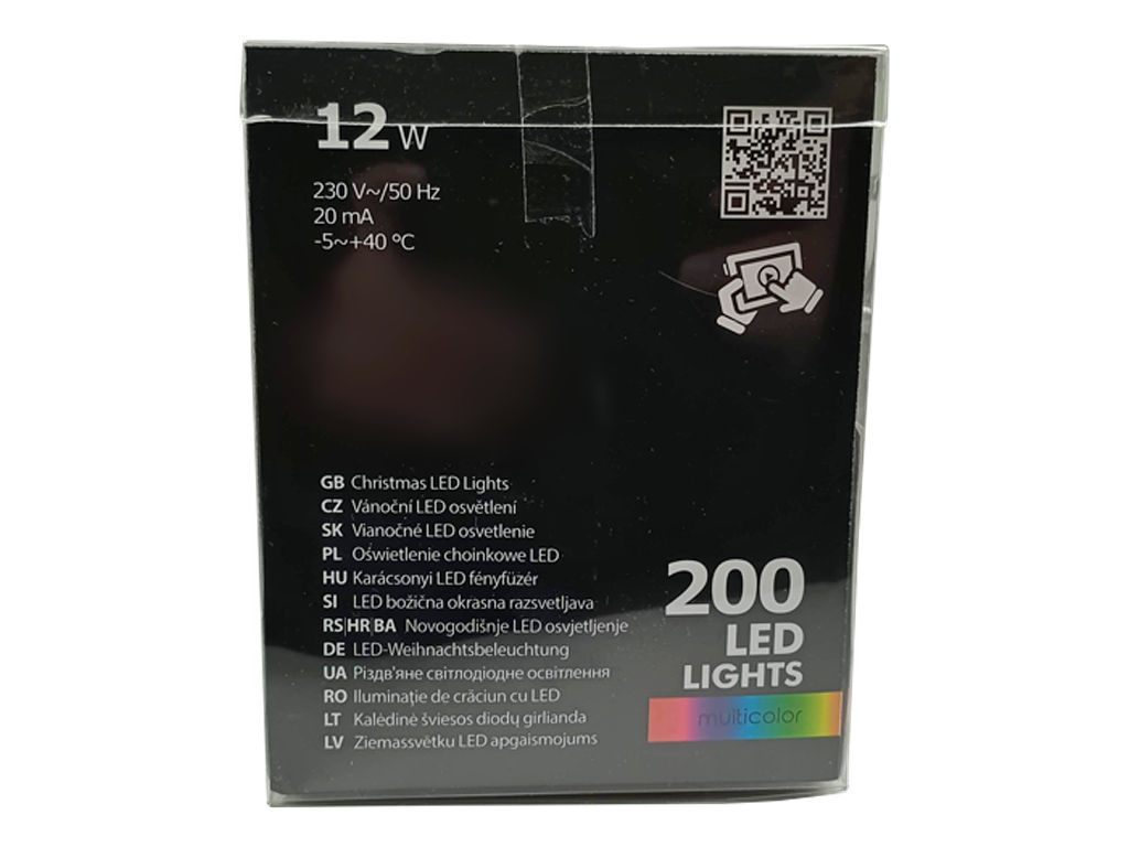 LED vánoční řetěz EMOS-ZYK0109 200 LED 10m, barevný