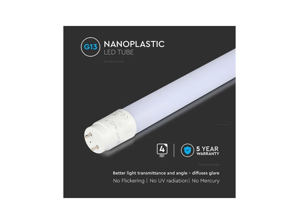 LED zářivka lineární T8 18W 1850lm 6500K 120cm V-TAC VT-121 Samsung chip