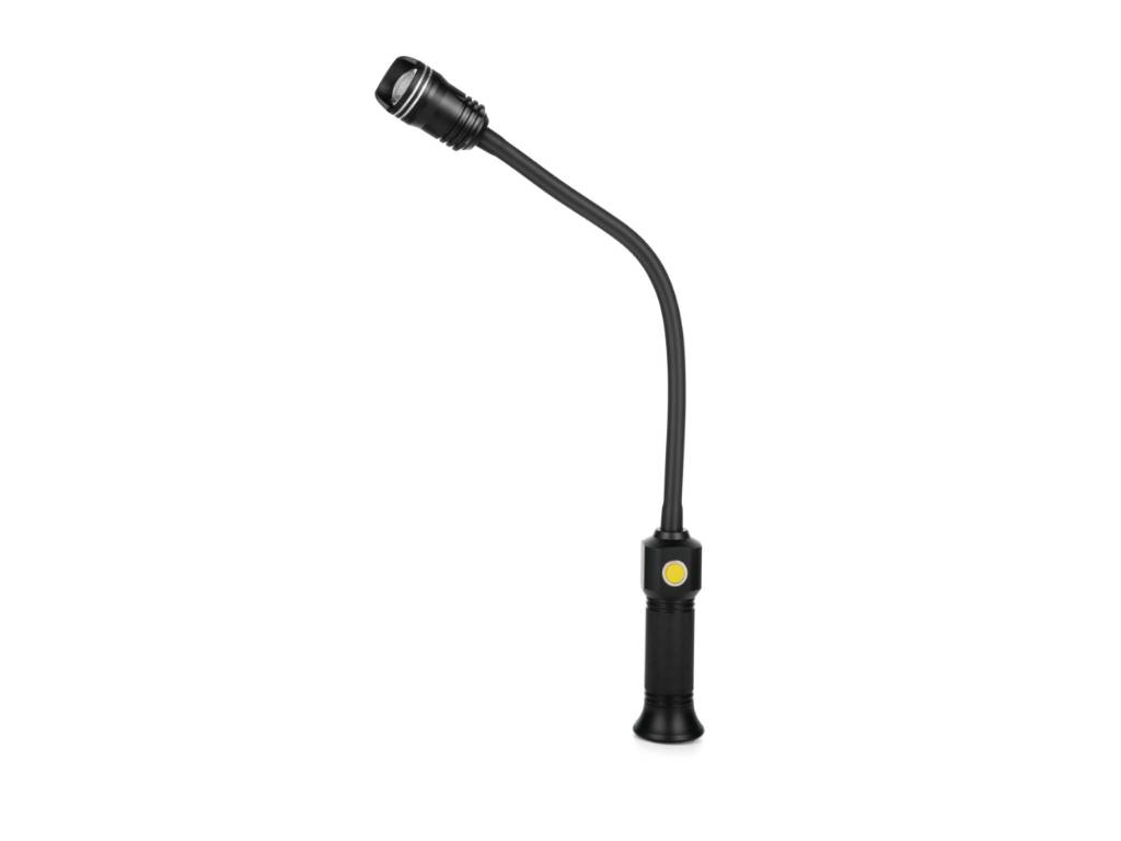 Magnetická LED pracovní svítilna PCW12F 400 lm s ohebným husím krkem, nabíjení USB-C