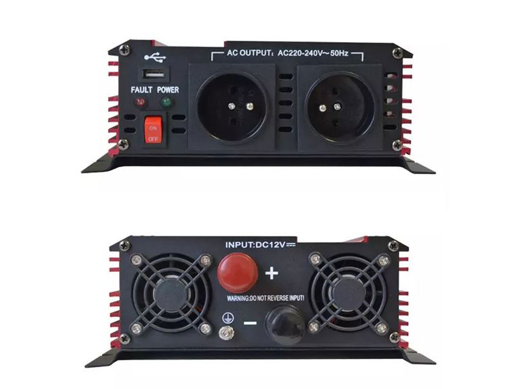 Měnič napětí 12V / 230V 1600W + USB Geti GPI 1612 