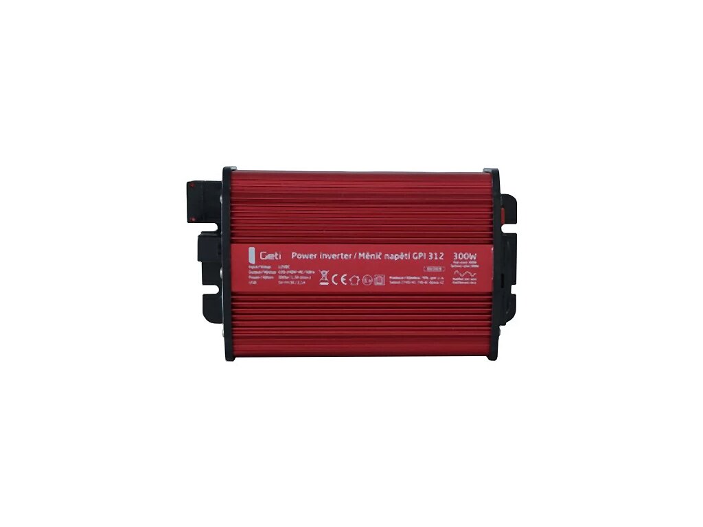 Měnič napětí 12V / 230V 300W + USB Geti GPI 312