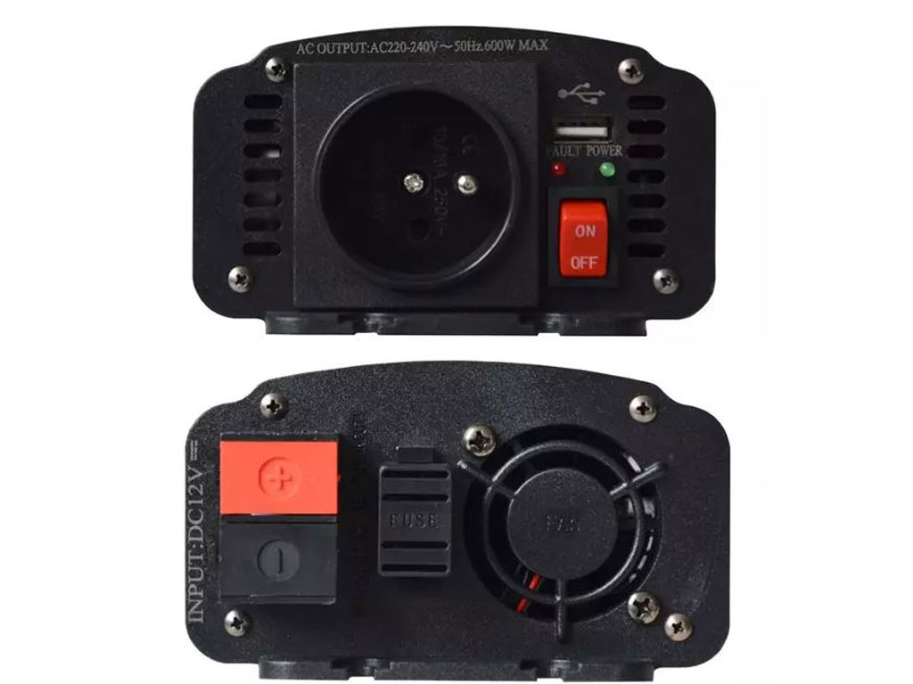 Měnič napětí 12V / 230V 600W + USB Geti GPI 612 