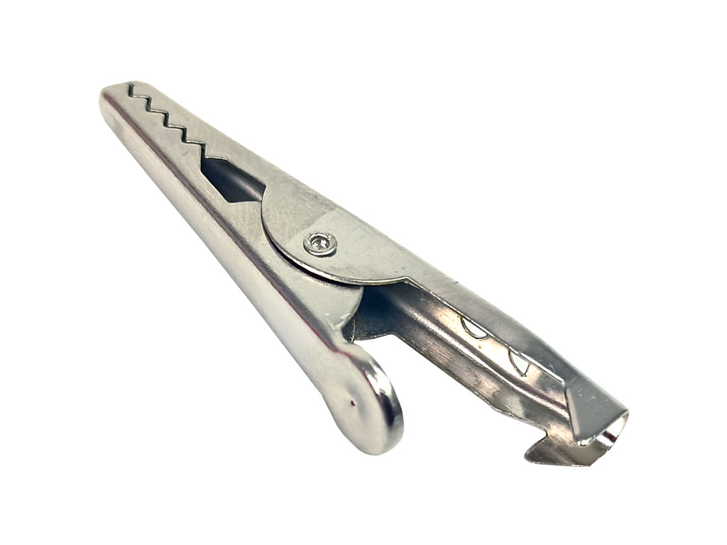 Měřicí krokodýlek letovací - černý 60mm