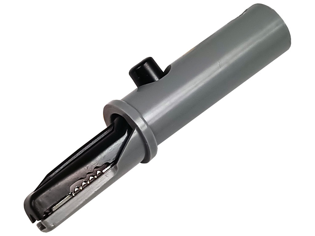 Měřicí krokodýlek na banánek - šedo/černý  HIRSCHMANN AK10SW 